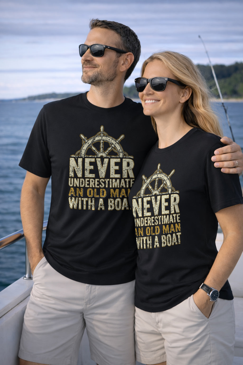 Never Underestimate An Old Man With A Boat T-Shirt