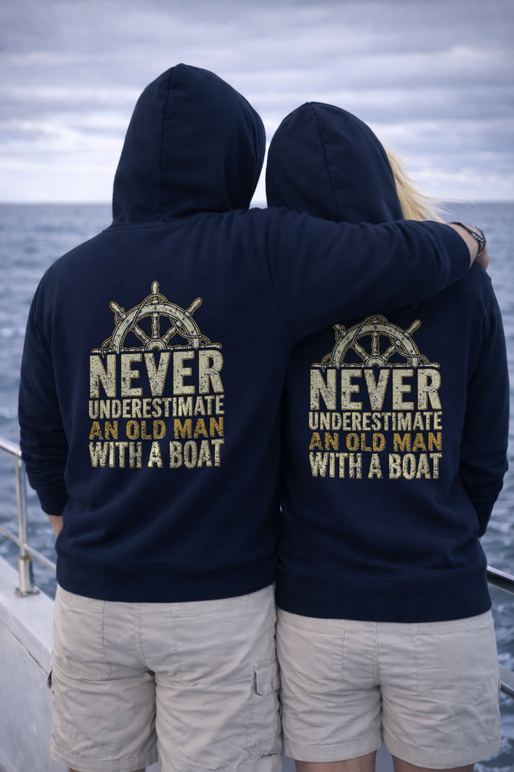 Never Underestimate An Old Man With A Boat Hoodie
